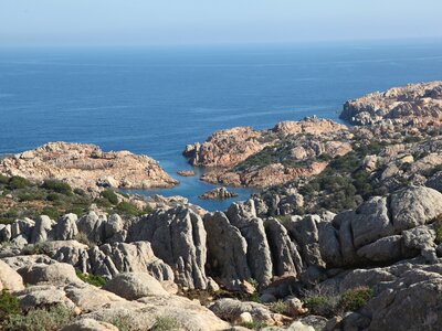 Rocky coast with expansive sea view, Sardinia, Italy